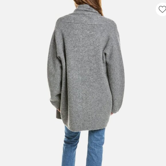 Vince Oversized Wool Alpaca Blend Open Front Cardigan Sweater Grey M  NWT $525 - Picture 2 of 4